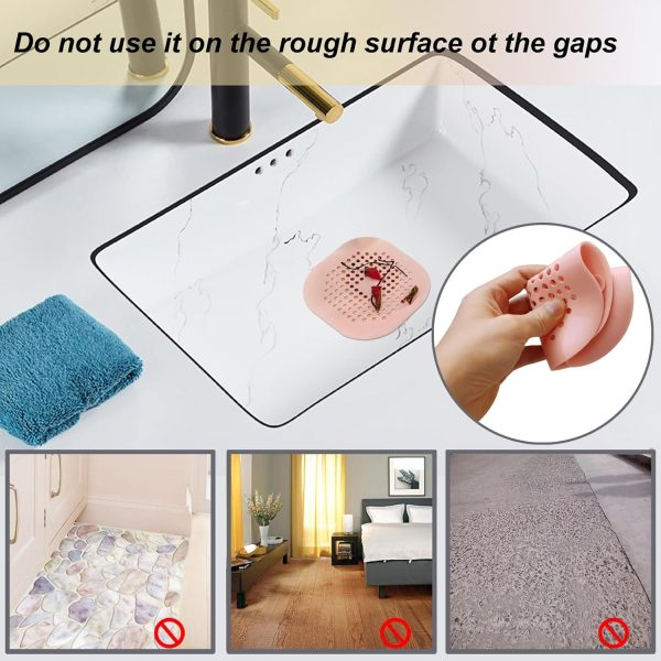 Hair Drain Catcher,Square Drain Cover for Shower Silicone Hair Stopper with Suction Cup,Easy to Install Suit for Bathroom,Bathtub,Kitchen 2 Pack (Sliver Grey) - Image 69