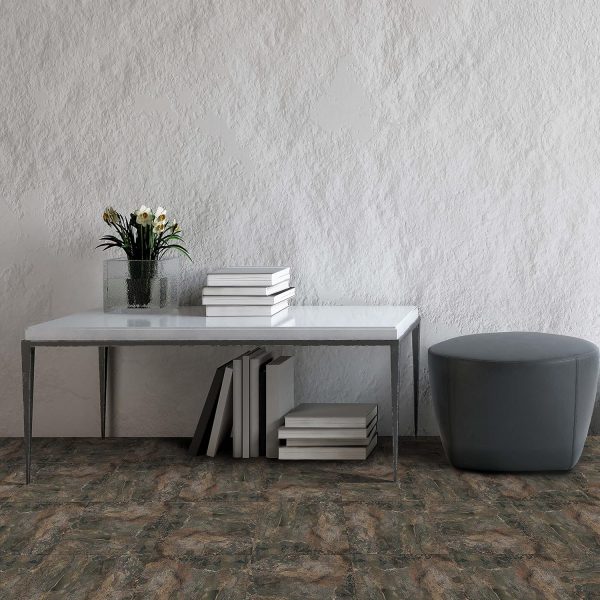 Nexus Self Adhesive 12-Inch Vinyl Floor Tiles, 20 Tiles - 12" x 12", Dark Slate Marble Pattern - Peel & Stick, DIY Flooring for Kitchen, Dining Room, Bedrooms & Bathrooms by Achim Home Decor - Image 9