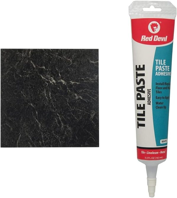 Nexus Self Adhesive 12-Inch Vinyl Floor Tiles, 20 Tiles - 12" x 12", Dark Slate Marble Pattern - Peel & Stick, DIY Flooring for Kitchen, Dining Room, Bedrooms & Bathrooms by Achim Home Decor - Image 11