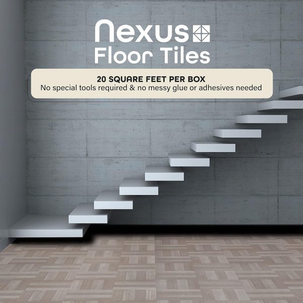 Nexus Self Adhesive 12-Inch Vinyl Floor Tiles, 20 Tiles - 12" x 12", Dark Slate Marble Pattern - Peel & Stick, DIY Flooring for Kitchen, Dining Room, Bedrooms & Bathrooms by Achim Home Decor - Image 32