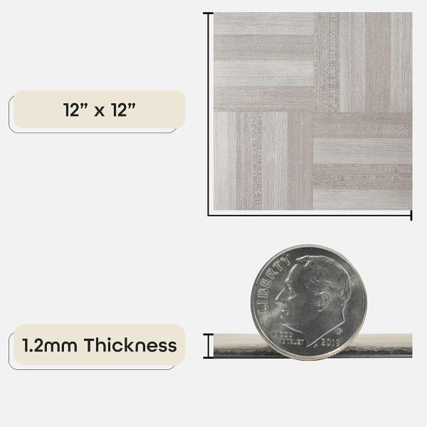 Nexus Self Adhesive 12-Inch Vinyl Floor Tiles, 20 Tiles - 12" x 12", Dark Slate Marble Pattern - Peel & Stick, DIY Flooring for Kitchen, Dining Room, Bedrooms & Bathrooms by Achim Home Decor - Image 34