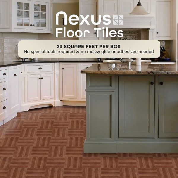 Nexus Self Adhesive 12-Inch Vinyl Floor Tiles, 20 Tiles - 12" x 12", Dark Slate Marble Pattern - Peel & Stick, DIY Flooring for Kitchen, Dining Room, Bedrooms & Bathrooms by Achim Home Decor - Image 38
