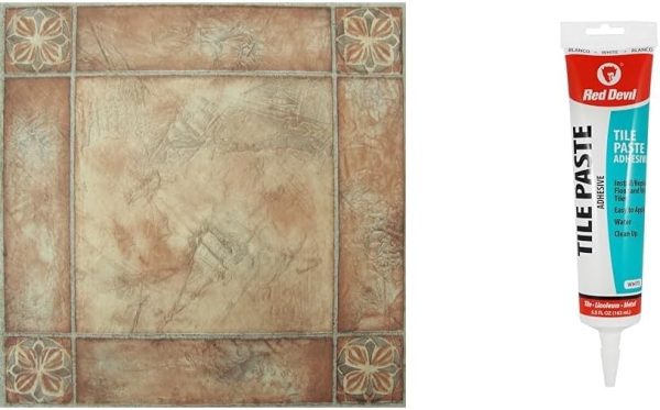 Nexus Self Adhesive 12-Inch Vinyl Floor Tiles, 20 Tiles - 12" x 12", Dark Slate Marble Pattern - Peel & Stick, DIY Flooring for Kitchen, Dining Room, Bedrooms & Bathrooms by Achim Home Decor - Image 45