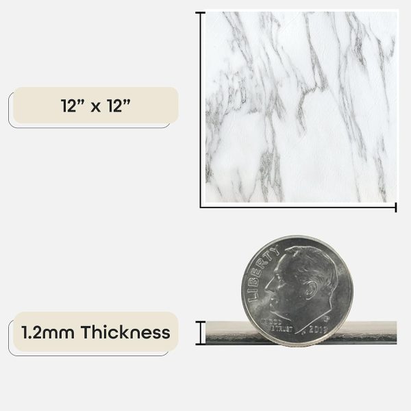 Nexus Self Adhesive 12-Inch Vinyl Floor Tiles, 20 Tiles - 12" x 12", Dark Slate Marble Pattern - Peel & Stick, DIY Flooring for Kitchen, Dining Room, Bedrooms & Bathrooms by Achim Home Decor - Image 58