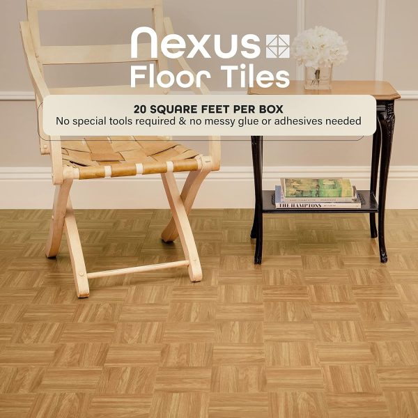 Nexus Self Adhesive 12-Inch Vinyl Floor Tiles, 20 Tiles - 12" x 12", Dark Slate Marble Pattern - Peel & Stick, DIY Flooring for Kitchen, Dining Room, Bedrooms & Bathrooms by Achim Home Decor - Image 87