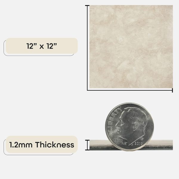 Nexus Self Adhesive 12-Inch Vinyl Floor Tiles, 20 Tiles - 12" x 12", Dark Slate Marble Pattern - Peel & Stick, DIY Flooring for Kitchen, Dining Room, Bedrooms & Bathrooms by Achim Home Decor - Image 97