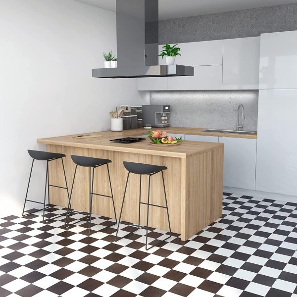 Nexus Self Adhesive 12-Inch Vinyl Floor Tiles, 20 Tiles - 12" x 12", Dark Slate Marble Pattern - Peel & Stick, DIY Flooring for Kitchen, Dining Room, Bedrooms & Bathrooms by Achim Home Decor - Image 122