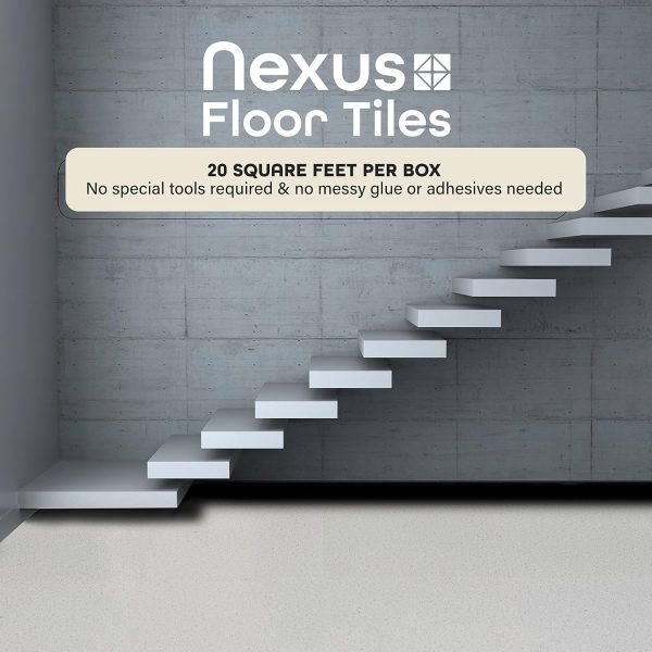 Nexus Self Adhesive 12-Inch Vinyl Floor Tiles, 20 Tiles - 12" x 12", Dark Slate Marble Pattern - Peel & Stick, DIY Flooring for Kitchen, Dining Room, Bedrooms & Bathrooms by Achim Home Decor - Image 126