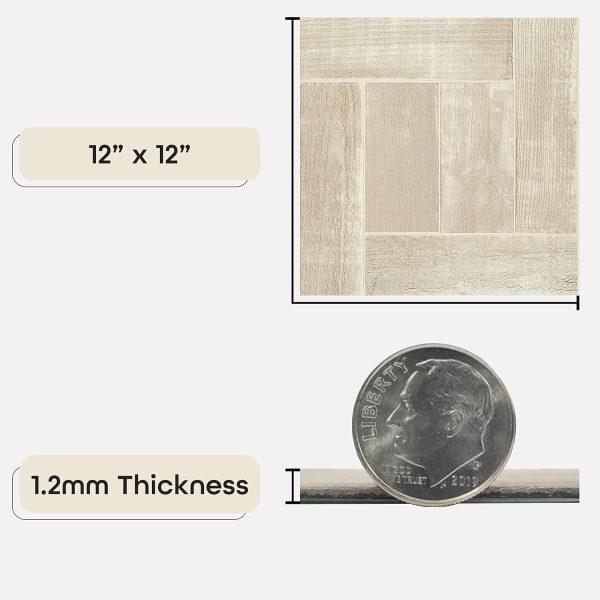 Nexus Self Adhesive 12-Inch Vinyl Floor Tiles, 20 Tiles - 12" x 12", Dark Slate Marble Pattern - Peel & Stick, DIY Flooring for Kitchen, Dining Room, Bedrooms & Bathrooms by Achim Home Decor - Image 131