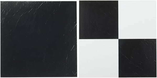 Nexus Self Adhesive 12-Inch Vinyl Floor Tiles, 20 Tiles - 12" x 12", Dark Slate Marble Pattern - Peel & Stick, DIY Flooring for Kitchen, Dining Room, Bedrooms & Bathrooms by Achim Home Decor - Image 136