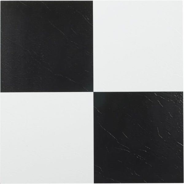 Nexus Self Adhesive 12-Inch Vinyl Floor Tiles, 20 Tiles - 12" x 12", Dark Slate Marble Pattern - Peel & Stick, DIY Flooring for Kitchen, Dining Room, Bedrooms & Bathrooms by Achim Home Decor - Image 137