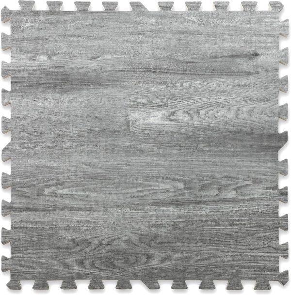Home Aesthetics 100 Sq. Ft 3/8 Inch Thick Printed Foam Tiles Interlocking Foam Mat, 24" x 24", 25 pcs, White Wood Grain Style Protective Flooring, for Home, Gym Exercise or Trade Show - Image 12