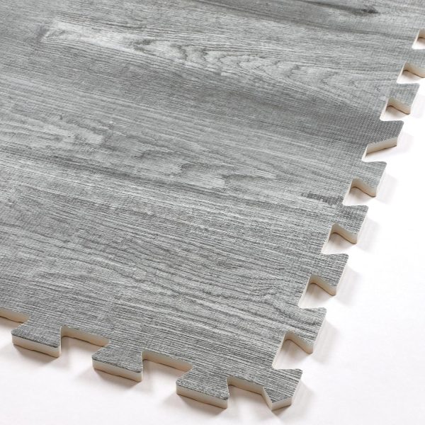 Home Aesthetics 100 Sq. Ft 3/8 Inch Thick Printed Foam Tiles Interlocking Foam Mat, 24" x 24", 25 pcs, White Wood Grain Style Protective Flooring, for Home, Gym Exercise or Trade Show - Image 15