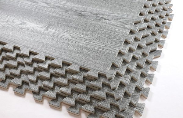 Home Aesthetics 100 Sq. Ft 3/8 Inch Thick Printed Foam Tiles Interlocking Foam Mat, 24" x 24", 25 pcs, White Wood Grain Style Protective Flooring, for Home, Gym Exercise or Trade Show - Image 16