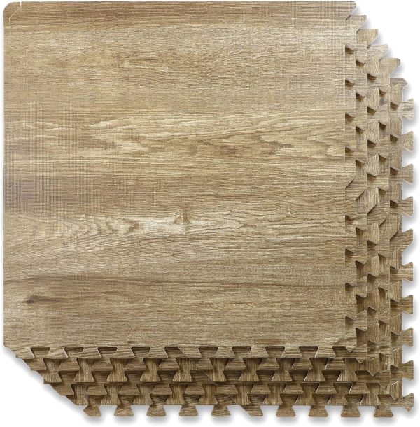 Home Aesthetics 100 Sq. Ft 3/8 Inch Thick Printed Foam Tiles Interlocking Foam Mat, 24" x 24", 25 pcs, White Wood Grain Style Protective Flooring, for Home, Gym Exercise or Trade Show - Image 17