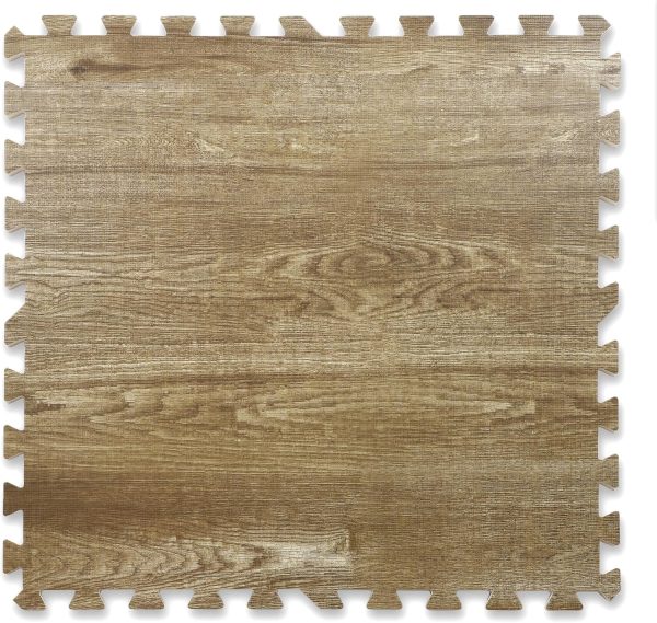 Home Aesthetics 100 Sq. Ft 3/8 Inch Thick Printed Foam Tiles Interlocking Foam Mat, 24" x 24", 25 pcs, White Wood Grain Style Protective Flooring, for Home, Gym Exercise or Trade Show - Image 18