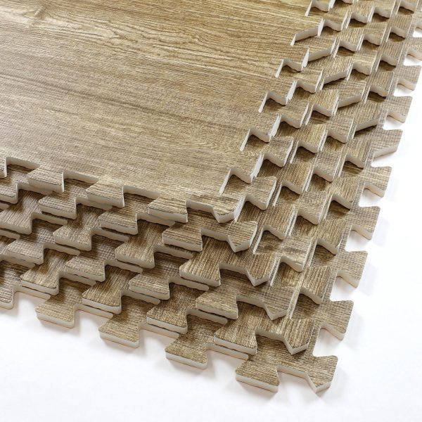 Home Aesthetics 100 Sq. Ft 3/8 Inch Thick Printed Foam Tiles Interlocking Foam Mat, 24" x 24", 25 pcs, White Wood Grain Style Protective Flooring, for Home, Gym Exercise or Trade Show - Image 19