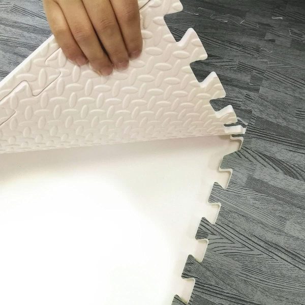 Home Aesthetics 100 Sq. Ft 3/8 Inch Thick Printed Foam Tiles Interlocking Foam Mat, 24" x 24", 25 pcs, White Wood Grain Style Protective Flooring, for Home, Gym Exercise or Trade Show - Image 28