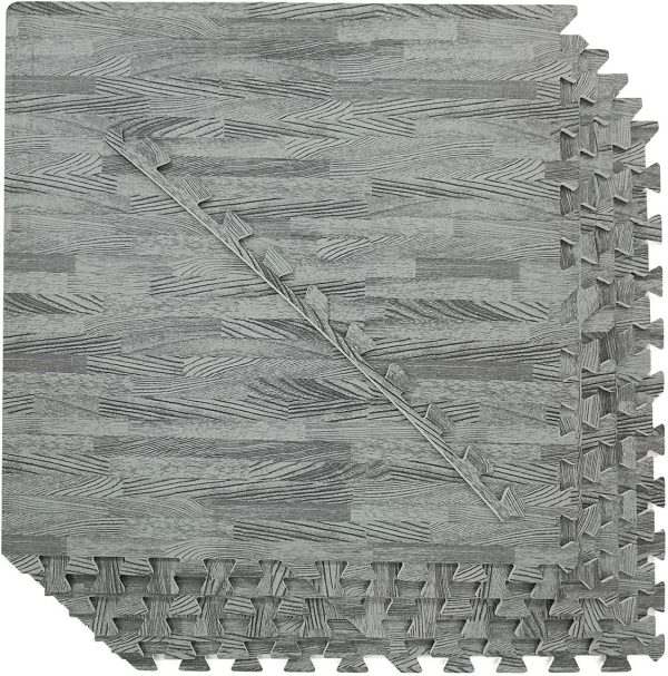 Home Aesthetics 100 Sq. Ft 3/8 Inch Thick Printed Foam Tiles Interlocking Foam Mat, 24" x 24", 25 pcs, White Wood Grain Style Protective Flooring, for Home, Gym Exercise or Trade Show - Image 30