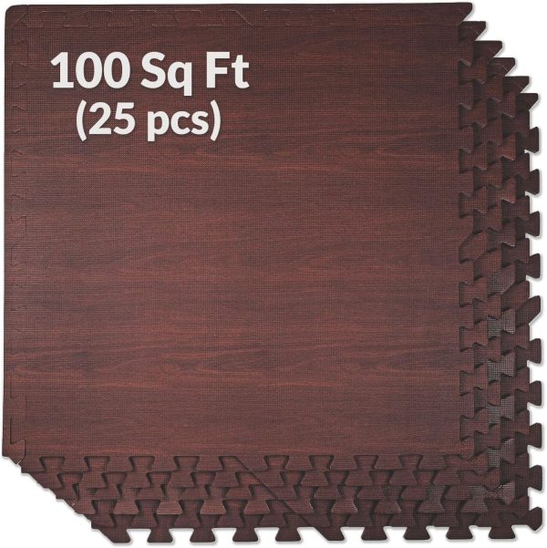 Home Aesthetics 100 Sq. Ft 3/8 Inch Thick Printed Foam Tiles Interlocking Foam Mat, 24" x 24", 25 pcs, White Wood Grain Style Protective Flooring, for Home, Gym Exercise or Trade Show - Image 31