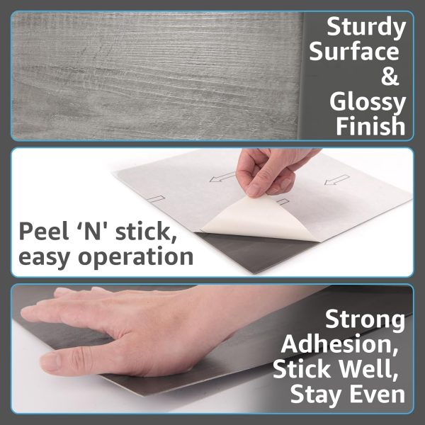 Art3d Peel and Stick Vinyl Floor Tiles 30-Pack 12 x 12 inch, Self Adhesive Waterproof Flooring Wood Planks for Kitchen, Dining Room, Bedrooms, Cover 30 Sq. Ft, Taupe Ash - Image 5