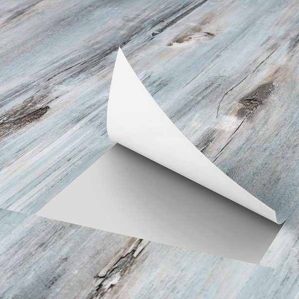 FunStick 6"x36" 15 Tiles Peel and Stick Wood Planks for Walls Flooring Blue Wood Vinyl Flooring Peel and Stick Floor Tile Waterproof Vinyl Plank Flooring Stick on Wood Floor Tiles for Bathroom Bedroom