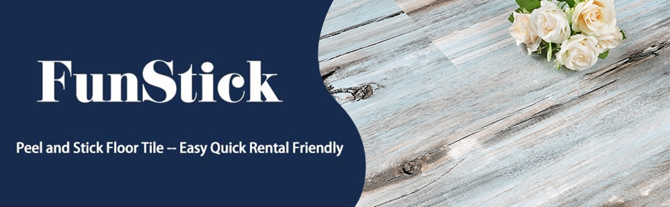 FunStick Reclaimed Wood Peel and Stick Floor Tile Waterproof Peel and Stick Flooring Wood Planks