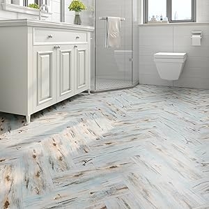 FunStick Reclaimed Wood Peel and Stick Floor Tile Waterproof Peel and Stick Flooring Wood Planks