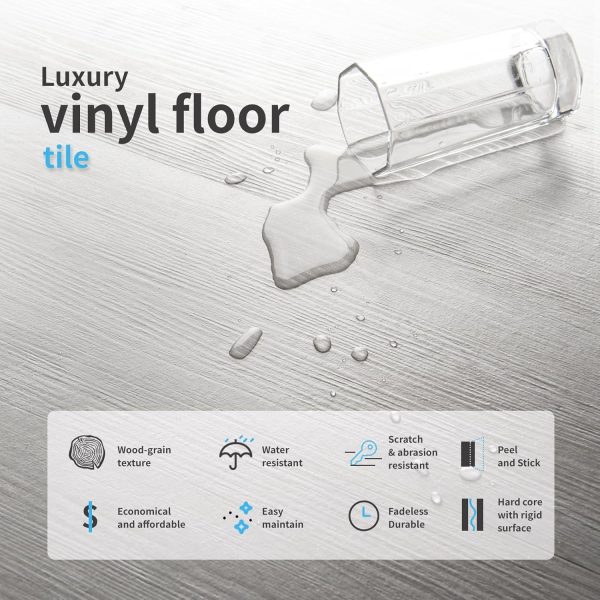 Art3d Peel and Stick Floor Tile Vinyl Wood Plank 36-Pack 54 Sq.Ft, Aged Wood, Rigid Surface Hard Core Easy DIY Self-Adhesive Flooring - Image 39