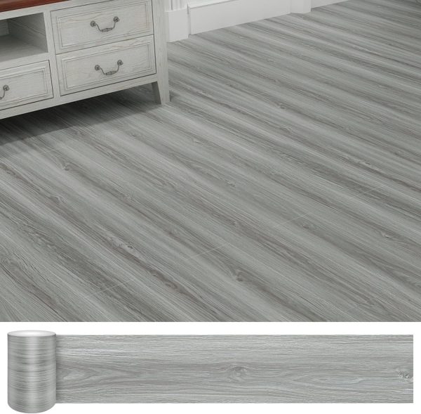 Grey Wood Peel and Stick Floor Tile, 36 Pack 54 Sq.Ft,NO Sticky Residue Left Vinyl Flooring Tiles Wood Plank, Self-Adhesive DIY Flooring for Bathroom,Bedroom, Living Room, 36" x 6"Nature Grey - Image 16