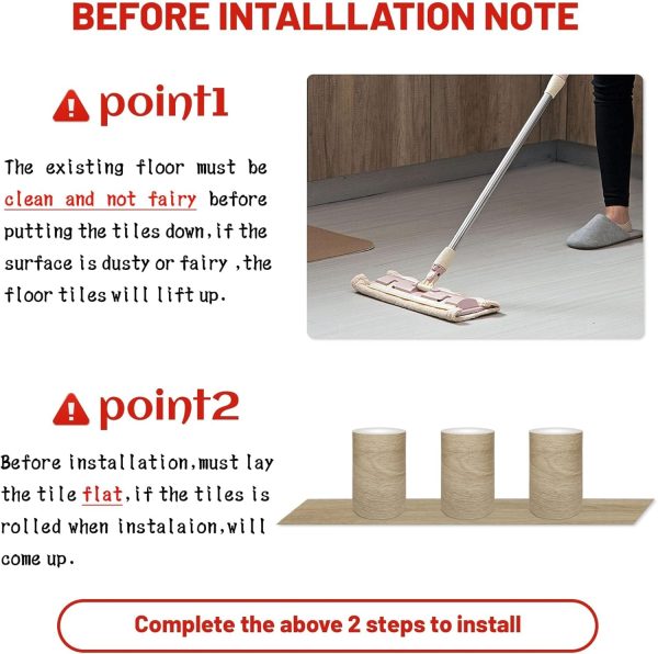 Grey Wood Peel and Stick Floor Tile, 36 Pack 54 Sq.Ft,NO Sticky Residue Left Vinyl Flooring Tiles Wood Plank, Self-Adhesive DIY Flooring for Bathroom,Bedroom, Living Room, 36" x 6"Nature Grey - Image 21