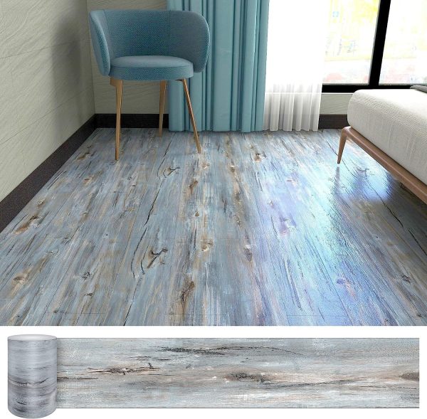 Grey Wood Peel and Stick Floor Tile, 36 Pack 54 Sq.Ft,NO Sticky Residue Left Vinyl Flooring Tiles Wood Plank, Self-Adhesive DIY Flooring for Bathroom,Bedroom, Living Room, 36" x 6"Nature Grey - Image 22