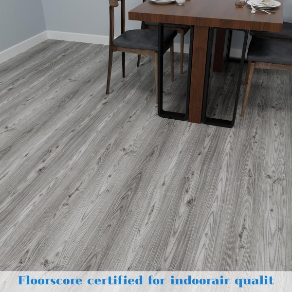 Grey Wood Peel and Stick Floor Tile, 36 Pack 54 Sq.Ft,NO Sticky Residue Left Vinyl Flooring Tiles Wood Plank, Self-Adhesive DIY Flooring for Bathroom,Bedroom, Living Room, 36" x 6"Nature Grey - Image 32