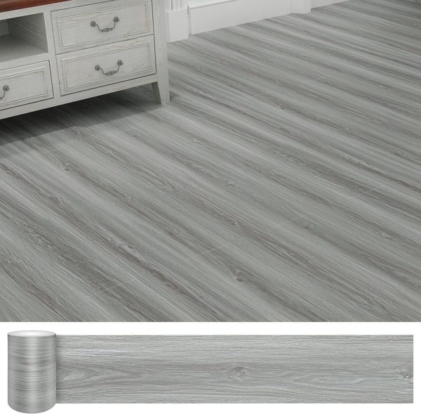 Grey Wood Peel and Stick Floor Tile, 36 Pack 54 Sq.Ft,NO Sticky Residue Left Vinyl Flooring Tiles Wood Plank, Self-Adhesive DIY Flooring for Bathroom,Bedroom, Living Room, 36" x 6"Nature Grey - Image 38