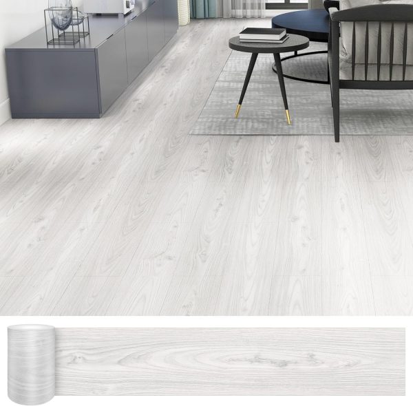 Grey Wood Peel and Stick Floor Tile, 36 Pack 54 Sq.Ft,NO Sticky Residue Left Vinyl Flooring Tiles Wood Plank, Self-Adhesive DIY Flooring for Bathroom,Bedroom, Living Room, 36" x 6"Nature Grey - Image 87