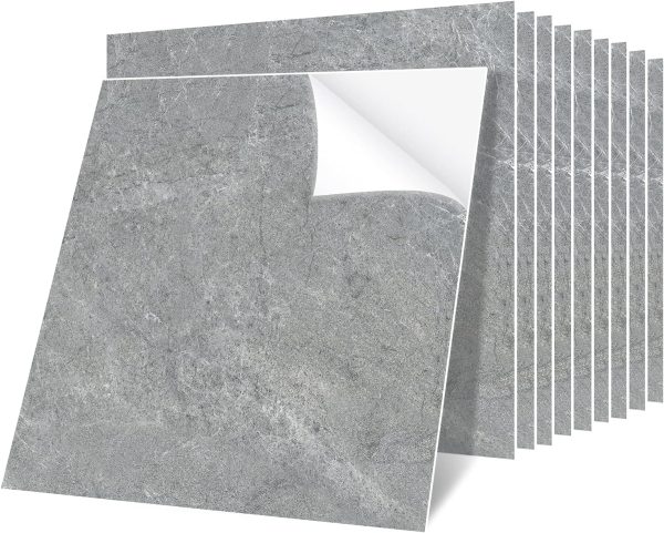 Grey Wood Peel and Stick Floor Tile, 36 Pack 54 Sq.Ft,NO Sticky Residue Left Vinyl Flooring Tiles Wood Plank, Self-Adhesive DIY Flooring for Bathroom,Bedroom, Living Room, 36" x 6"Nature Grey - Image 102