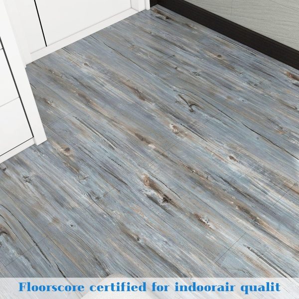 Grey Wood Peel and Stick Floor Tile, 36 Pack 54 Sq.Ft,NO Sticky Residue Left Vinyl Flooring Tiles Wood Plank, Self-Adhesive DIY Flooring for Bathroom,Bedroom, Living Room, 36" x 6"Nature Grey - Image 107