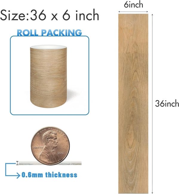 Grey Wood Peel and Stick Floor Tile, 36 Pack 54 Sq.Ft,NO Sticky Residue Left Vinyl Flooring Tiles Wood Plank, Self-Adhesive DIY Flooring for Bathroom,Bedroom, Living Room, 36" x 6"Nature Grey - Image 112