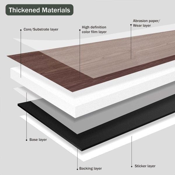36 Pieces Vinyl Flooring Peel and Stick Floor Tile Self Adhesive Flooring Tiles 12" x 12" DIY Flooring for Office Kitchen Living Room - Image 24