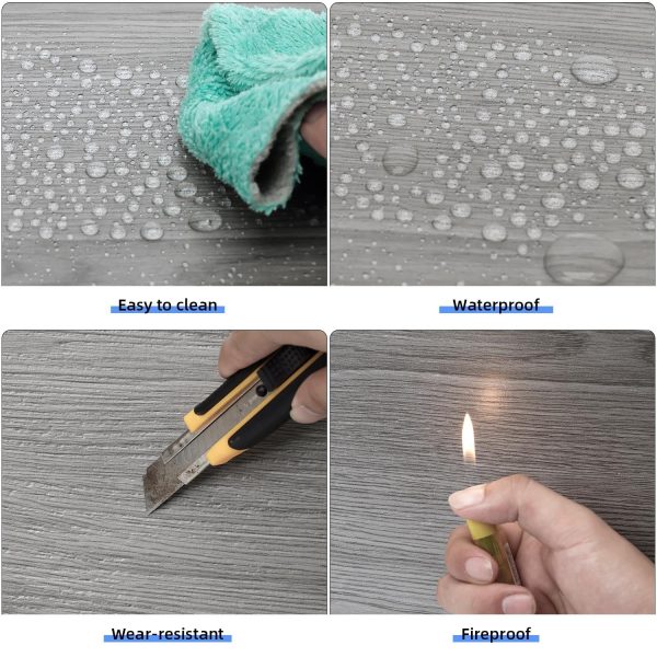 Vinyl Flooring Peel and Stick Floor Tiles, Self-Adhesive Flooring Plank Easy DIY Floor Stickers, 36-Pack Cover 54 Sq.Ft for or Kitchen, Dining Room, Bedrooms - Image 7